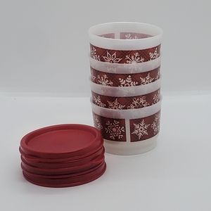 Tupperware Snowflake Snack Cup- Set of 4